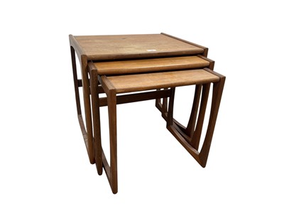 Lot 226 - TEAK NEST OF THREE TABLES