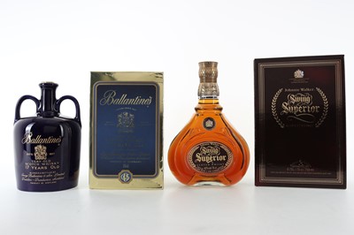 Lot 474 - JOHNNIE WALKER SWING SUPERIOR 75CL AND BALLANTINE'S 17 YEAR OLD CERAMIC DECANTER 75CL