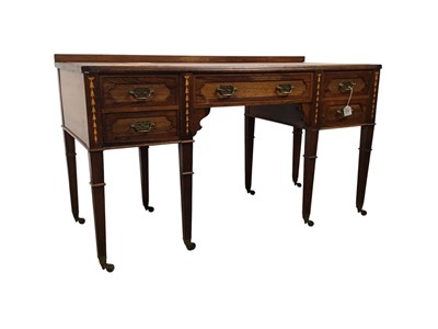 Lot 405 - VICTORIAN INLAID MAHOGANY WRITING TABLE