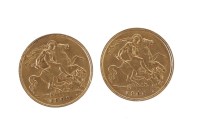 Lot 643 - TWO GOLD HALF SOVEREIGNS DATED 1906 AND 1909