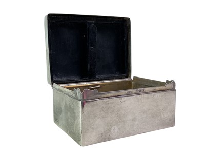 Lot 12 - SILVER OBLONG PLAYING CARD BOX