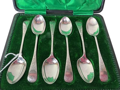 Lot 13 - SET OF SIX SILVER COFFEE SPOONS