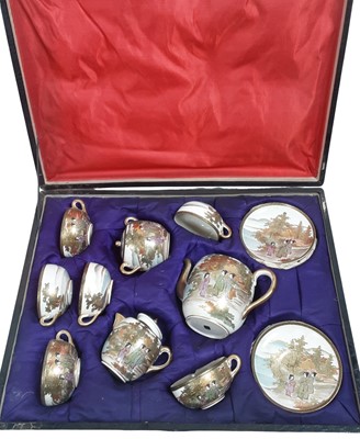 Lot 620 - JAPANESE SATSUMA TEA SERVICE