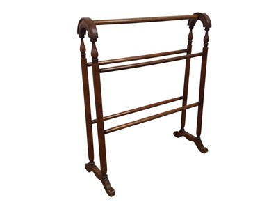 Lot 282 - LATE VICTORIAN MAHOGANY TOWEL RAIL