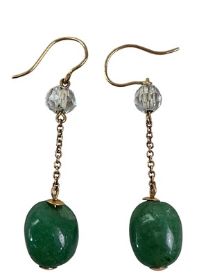 Lot 296 - PAIR OF GOLD MOUNTED EARRINGS