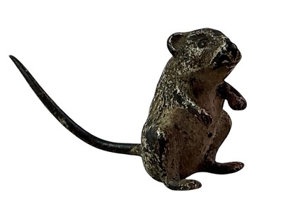 Lot 297 - SMALL COLD PAINTED BRONZE FIGURE OF A RAT