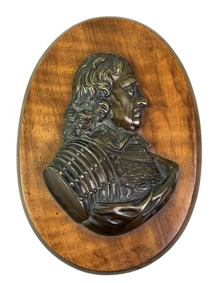 Lot 305 - BRONZED PROFILE BUST OF OLIVER CROMWELL