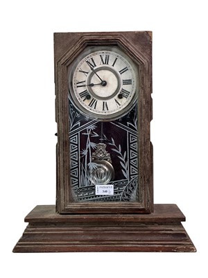 Lot 340 - ANSONIA GLASS FRONT MANTEL CLOCK