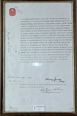 Lot 60 - HARRY LAUDER INTEREST