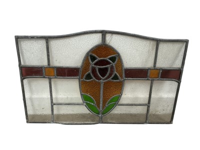 Lot 384 - THREE STAINED GLASS PANELS