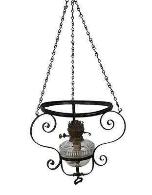 Lot 383 - EDWARDIAN GILT METAL AND BRASS CEILING LIGHT