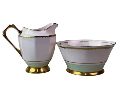 Lot 470 - TUSCAN PINK AND GREEN TEA SERVICE