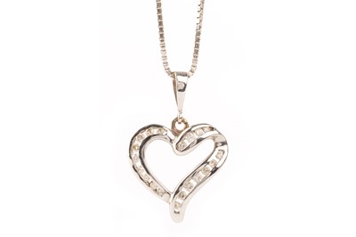 Lot 427 - DIAMOND HEART PENDANT ON CHAIN