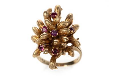 Lot 441 - RUBY SPRAY RING