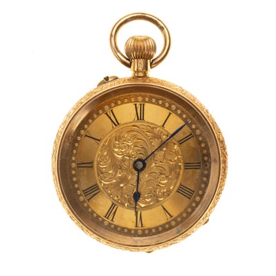 Lot 817 - VICTORIAN GOLD FOB WATCH