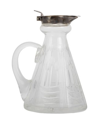 Lot 1015 - GEORGE VI SILVER MOUNTED GLASS WHISKY NOGGIN