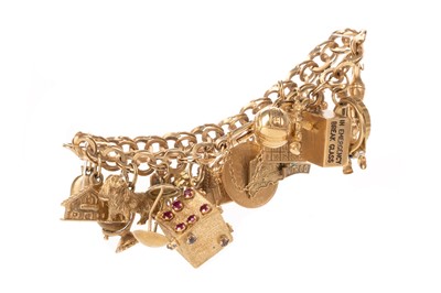 Lot 420 - GOLD CHARM BRACELET