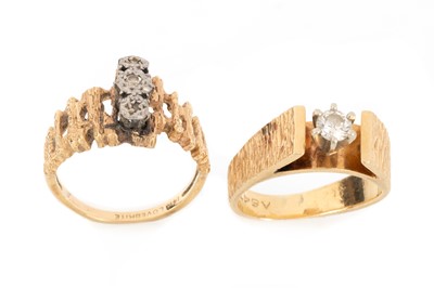 Lot 426 - TWO DIAMOND RINGS