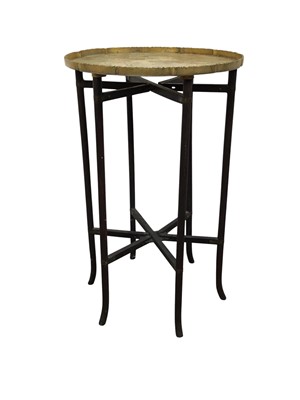 Lot 494 - EASTERN FOLDING BRASS TABLE