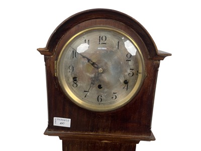 Lot 401 - MAHOGANY GRANDMOTHER CLOCK