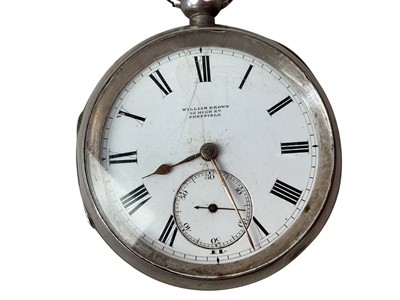 Lot 570 - SILVER CASED OPEN FACE POCKET WATCH