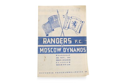 Lot 1739 - RANGERS F.C. V MOSCOW DYNAMOS PROGRAMME