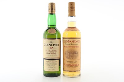 Lot 208 - GLENLIVET 12 YEAR OLD AND GLENMORANGIE 10 YEAR OLD