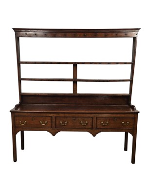 Lot 1329 - EARLY GEORGIAN OAK WELSH DRESSER