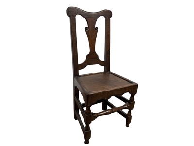 Lot 1332 - GEORGIAN OAK HALL CHAIR