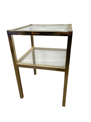 Lot 507 - BRASS AND GLASS OCCASIONAL TABLE