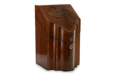 Lot 1352 - VICTORIAN INLAID MAHOGANY KNIFE BOX