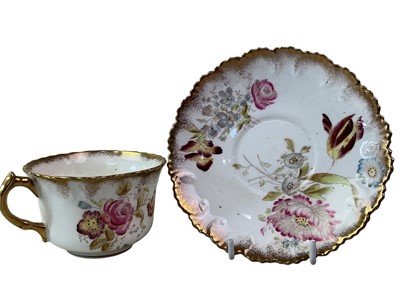 Lot 520 - VICTORIAN STAFFORDSHIRE PORCELAIN TEA SERVICE