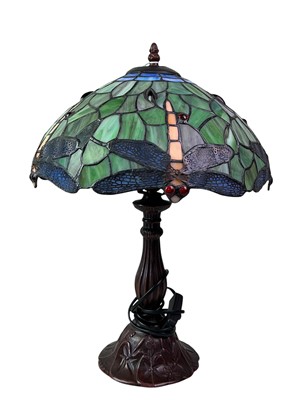Lot 682 - TWO TIFFANY STYLE TABLE LAMPS