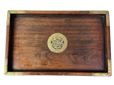 Lot 751 - CHINESE HARDWOOD TRAY
