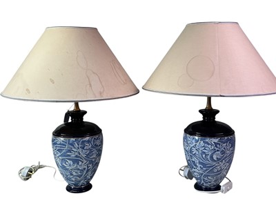 Lot 663 - PAIR OF CERAMIC TABLE LAMPS