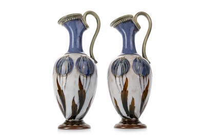 Lot 1354 - PAIR OF ART NOUVEAU EWERS