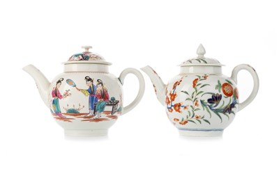 Lot 1358 - TWO WORCESTER PORCELAIN TEAPOTS