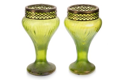 Lot 451 - PAIR OF GLASS VASES