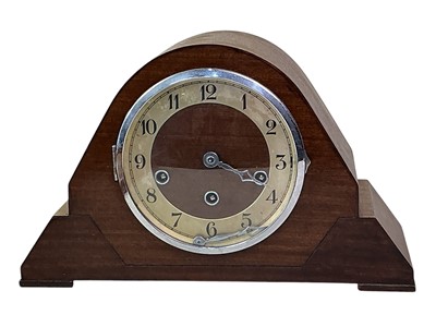 Lot 801 - MAHOGANY CASED MANTEL CLOCK