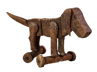 Lot 713 - PULL ALONG WOODEN BASSET HOUND