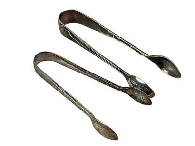 Lot 803 - SET OF SIX SILVER SPOONS AND TONG SET