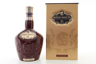 Lot 130 - CHIVAS ROYAL SALUTE 21 YEAR OLD RUBY DECANTER 1L