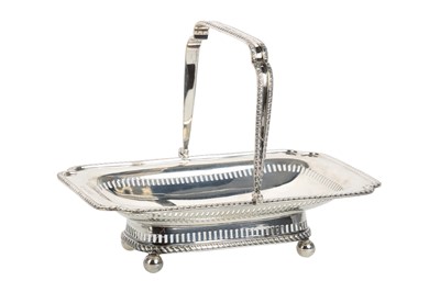 Lot 1021 - EDWARDIAN SILVER HANDLED BASKET