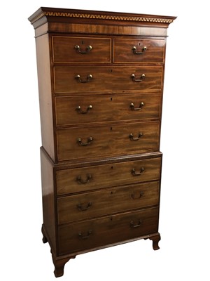 Lot 1392 - VICTORIAN MAHOGANY CHEST ON CHEST