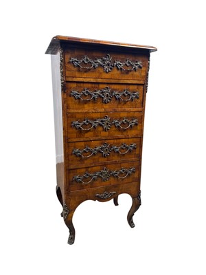 Lot 1398 - FRENCH KINGWOOD CHEST OF DRAWERS
