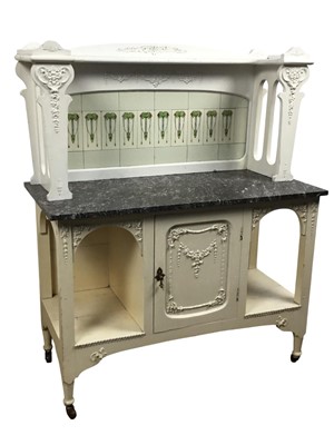 Lot 470 - ARTS & CRAFTS STYLE TILE BACK WASH STAND