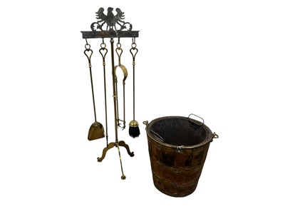 Lot 810 - BRASS BOUND BUCKET