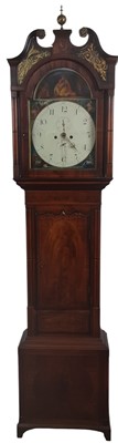 Lot 807 - MAHOGANY LONGCASE CLOCK