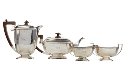Lot 1024 - GEORGE V SILVER FOUR PIECE TEA AND COFFEE SERVICE
