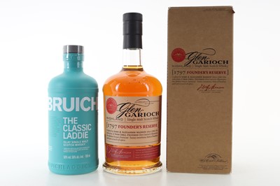Lot 217 - BRUICHLADDICH CLASSIC LADDIE AND GLEN GARIOCH FOUNDER'S RESERVE 1L